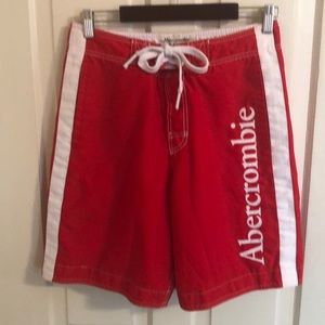 Abercrombie & Fitch small red board shorts